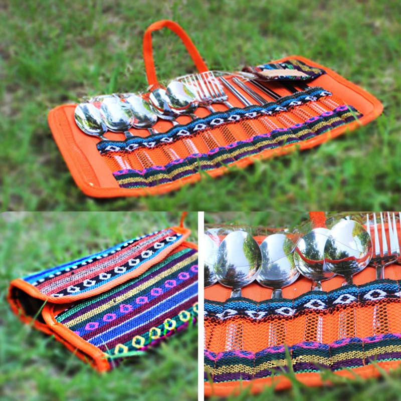 Portable Outdoor Tableware Storage Bag for Picnic