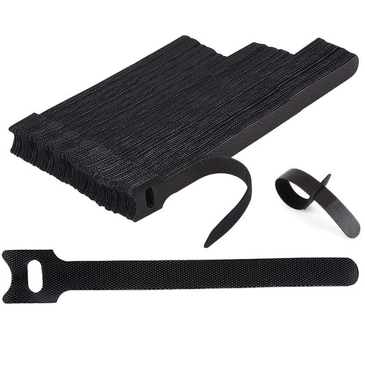 100 Reusable Cable Ties 180mm 150mm 110mm Hook & Loop Fastener
