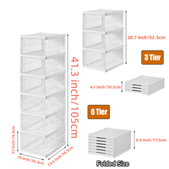 6-Layers Transparent Shoe Display Case