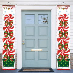 Christmas Candy Couple Hanging Cloth Banner Decoration