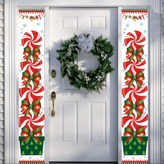 Christmas Candy Couple Hanging Cloth Banner Decoration