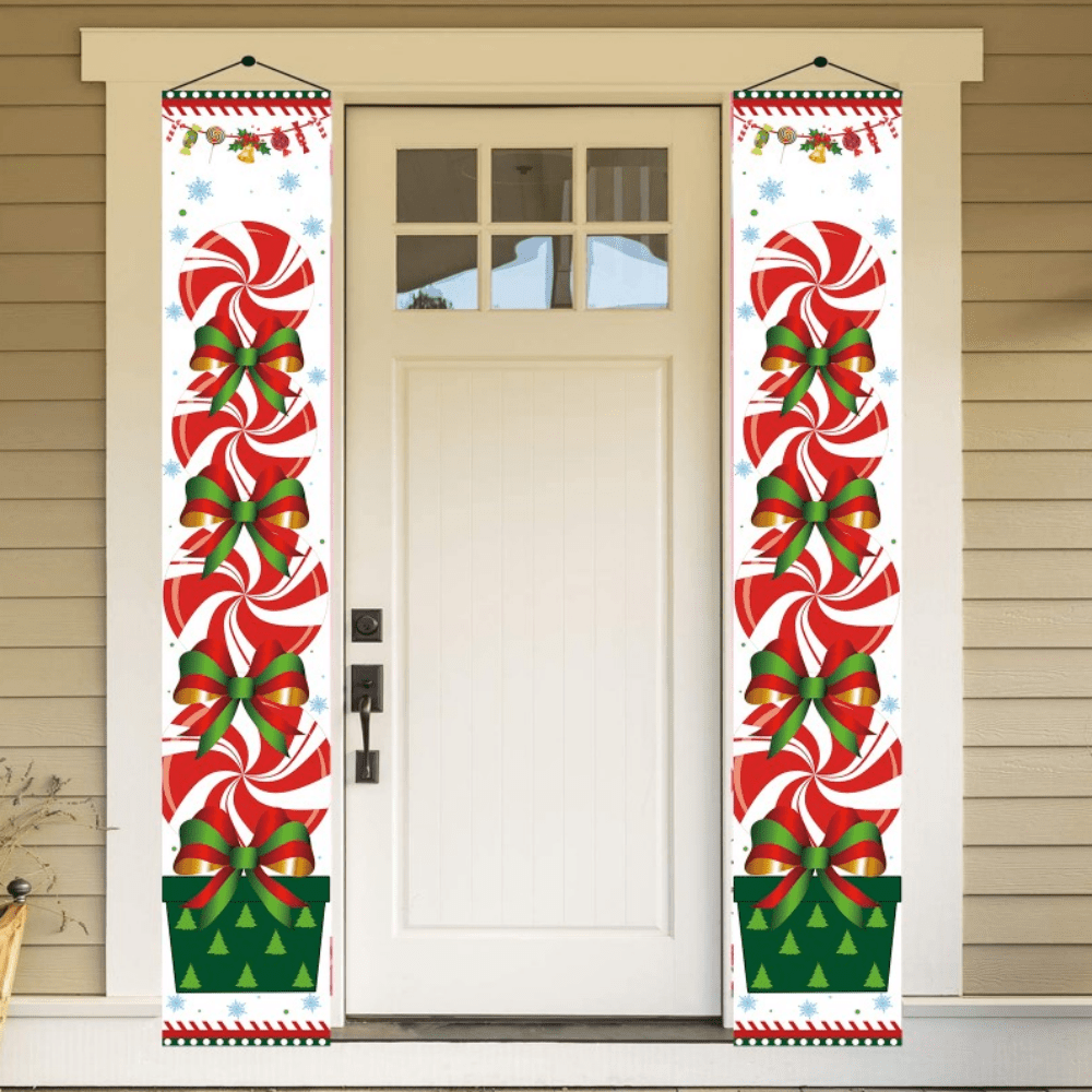 Christmas Candy Couple Hanging Cloth Banner Decoration