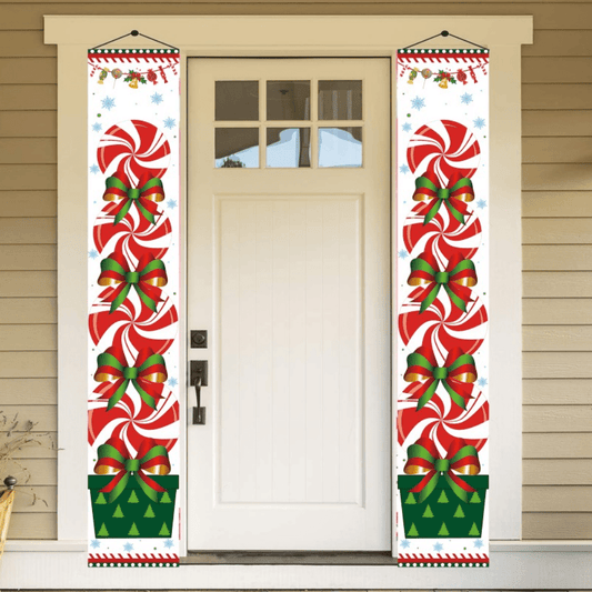 Christmas Candy Couple Hanging Cloth Banner Decoration
