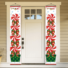 Christmas Candy Couple Hanging Cloth Banner Decoration