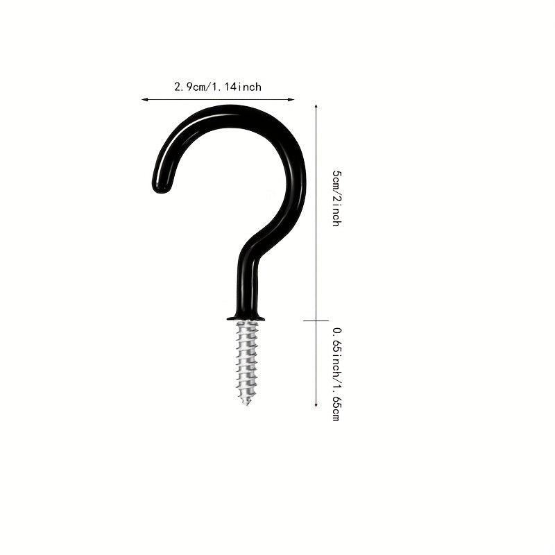 10pcs Vinyl Coated Ceiling Hooks Heavy Duty Screw Cup Hooks