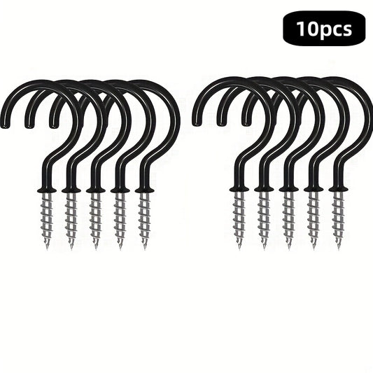10pcs Vinyl Coated Ceiling Hooks Heavy Duty Screw Cup Hooks