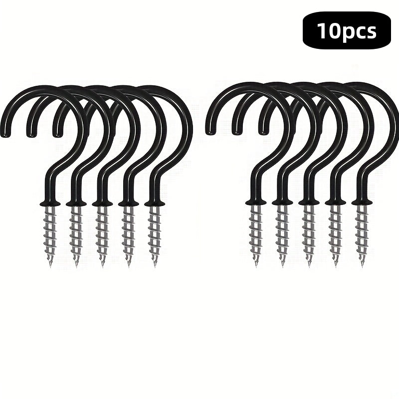 10pcs Vinyl Coated Ceiling Hooks Heavy Duty Screw Cup Hooks