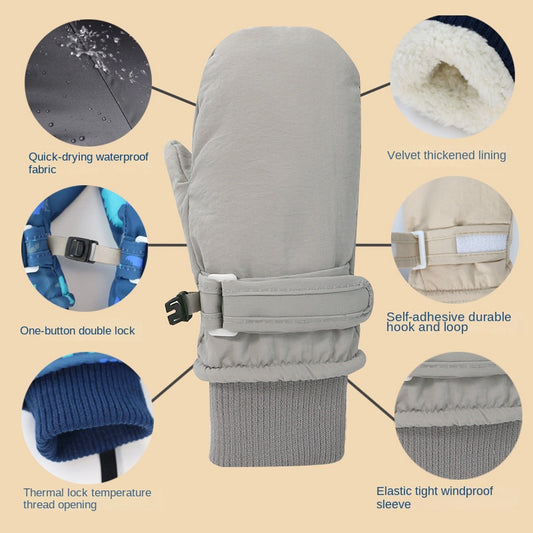 Children's Quick Drying Waterproof Skiing Gloves