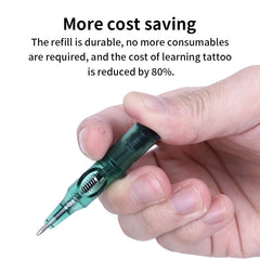 10pcs Ballpoint Tattoo Cartridge Needles, Practice Drawing Set, Motor Pen Grip