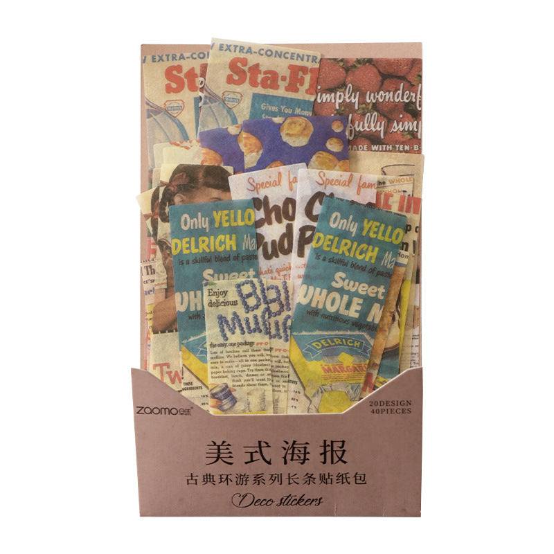 Retro Journal Collage Sticker Pack, 40pcs