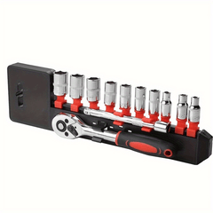 12 Piece Socket Wrench Set Ratchet Wheel Quick Maintenance Car Set