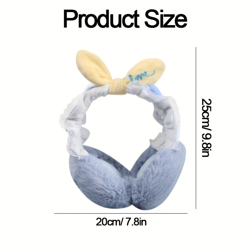 Women's Windproof Plush Earmuffs with Bowknot Lace Trim