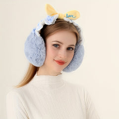 Women's Windproof Plush Earmuffs with Bowknot Lace Trim
