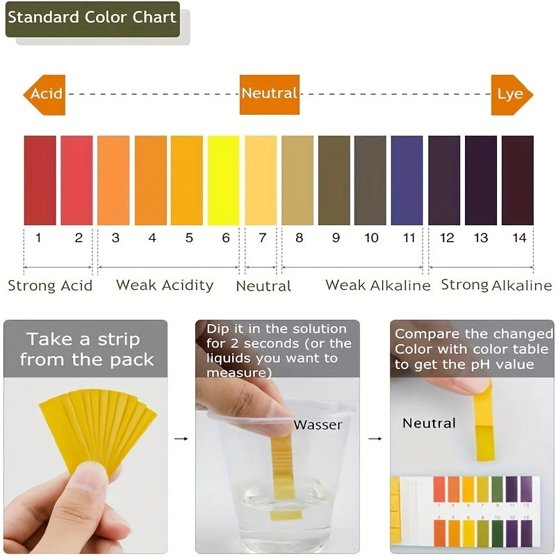 3 Packs PH 1-14 Test Paper Extensive Litmus Test Paper 240pcs with Storage Case