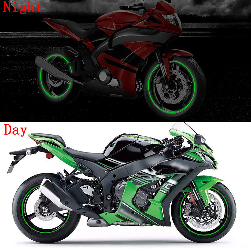 Reflective Rim Tape Decals Strips Motorcycle Wheel Tire Stickers