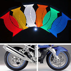 Reflective Rim Tape Decals Strips Motorcycle Wheel Tire Stickers