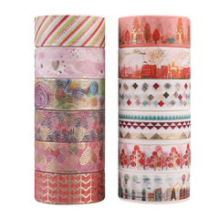 12 Rolls Box Washi Tape Set Decorative Masking Tape For Journaling DIY Crafts