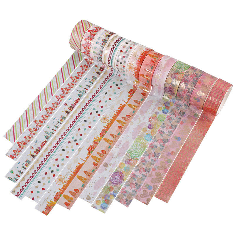 12 Rolls Box Washi Tape Set Decorative Masking Tape For Journaling DIY Crafts