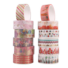 12 Rolls Box Washi Tape Set Decorative Masking Tape For Journaling DIY Crafts