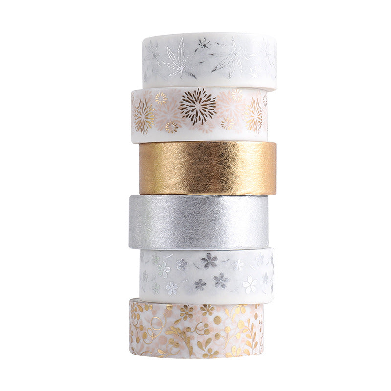 6 Rolls Washi Tape Set for Journaling Crafts Scrapbooking