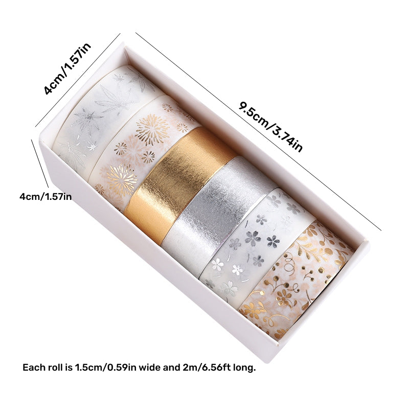6 Rolls Washi Tape Set for Journaling Crafts Scrapbooking