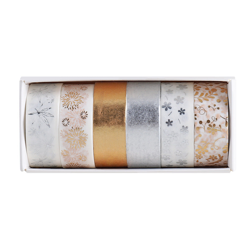 6 Rolls Washi Tape Set for Journaling Crafts Scrapbooking