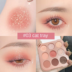 9-Color Silky Eyeshadow Palette, Matte & Shimmer Finish, Animal Packing