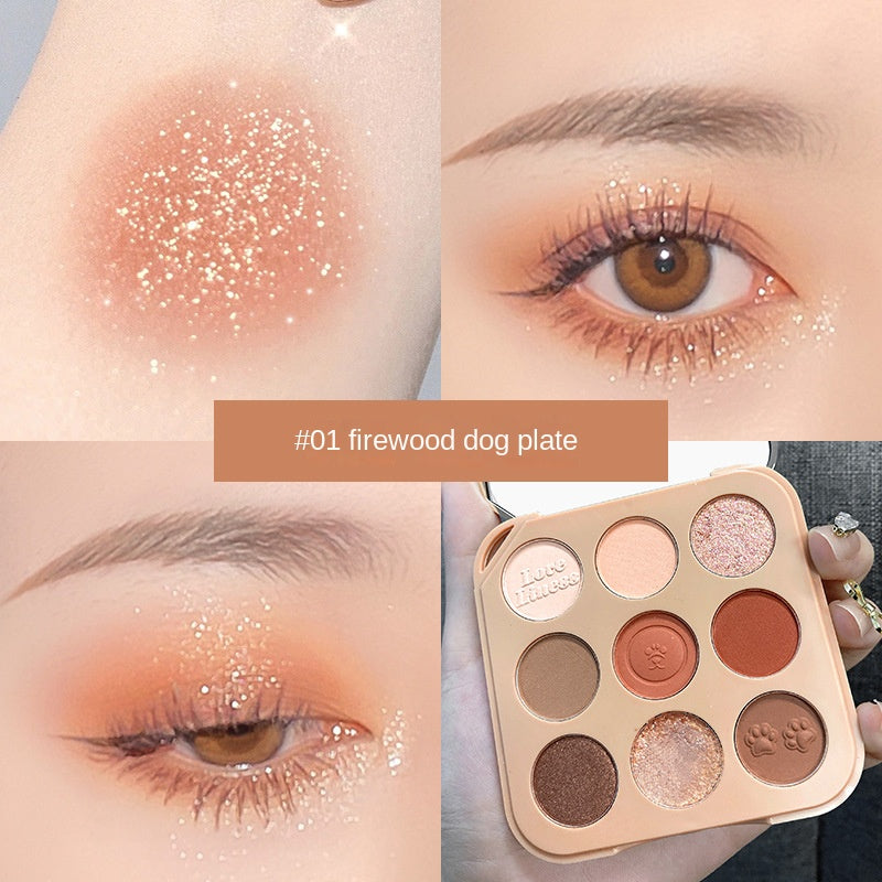 9-Color Silky Eyeshadow Palette, Matte & Shimmer Finish, Animal Packing