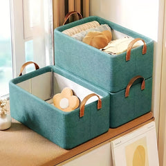 Foldable Storage Box Steel Frame Large Capacity Clothes Trousers Storage Basket