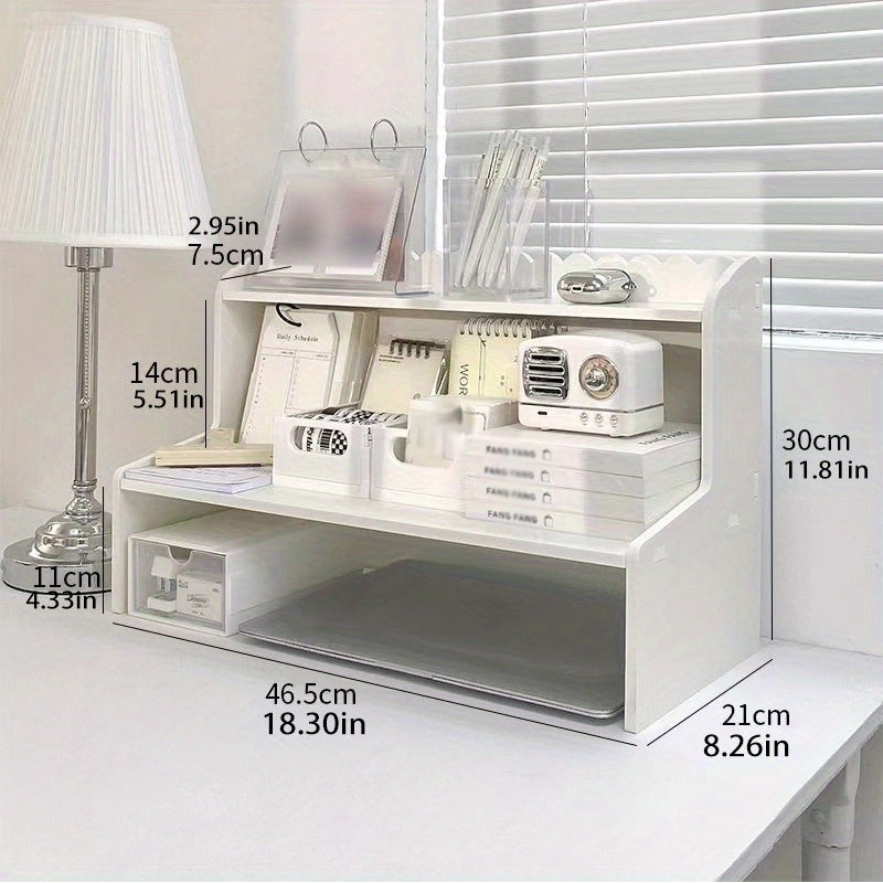 Desktop Storage Rack for Student Supplies and Cosmetics