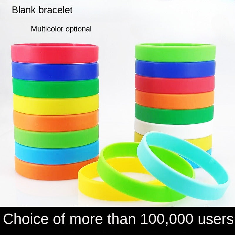 2 Pcs Silicone Bracelet Sporty Style Rubber Wristband