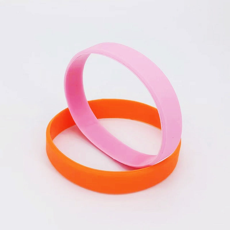 2 Pcs Silicone Bracelet Sporty Style Rubber Wristband
