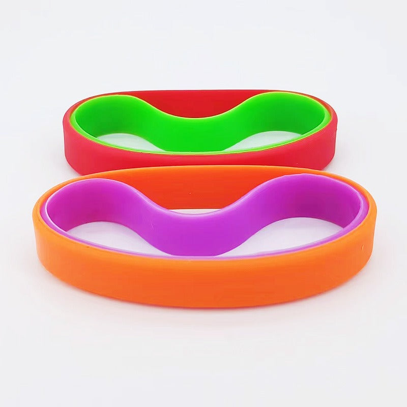 2 Pcs Silicone Bracelet Sporty Style Rubber Wristband
