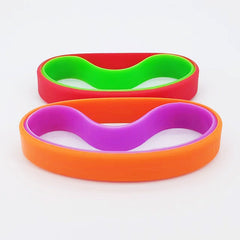 2 Pcs Silicone Bracelet Sporty Style Rubber Wristband