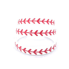 3 Pcs Softball Pattern Silicone Bracelet Sporty Style Rubber Wristband