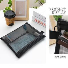 Transparent Mesh Cosmetic Storage Bag for Women Handbags