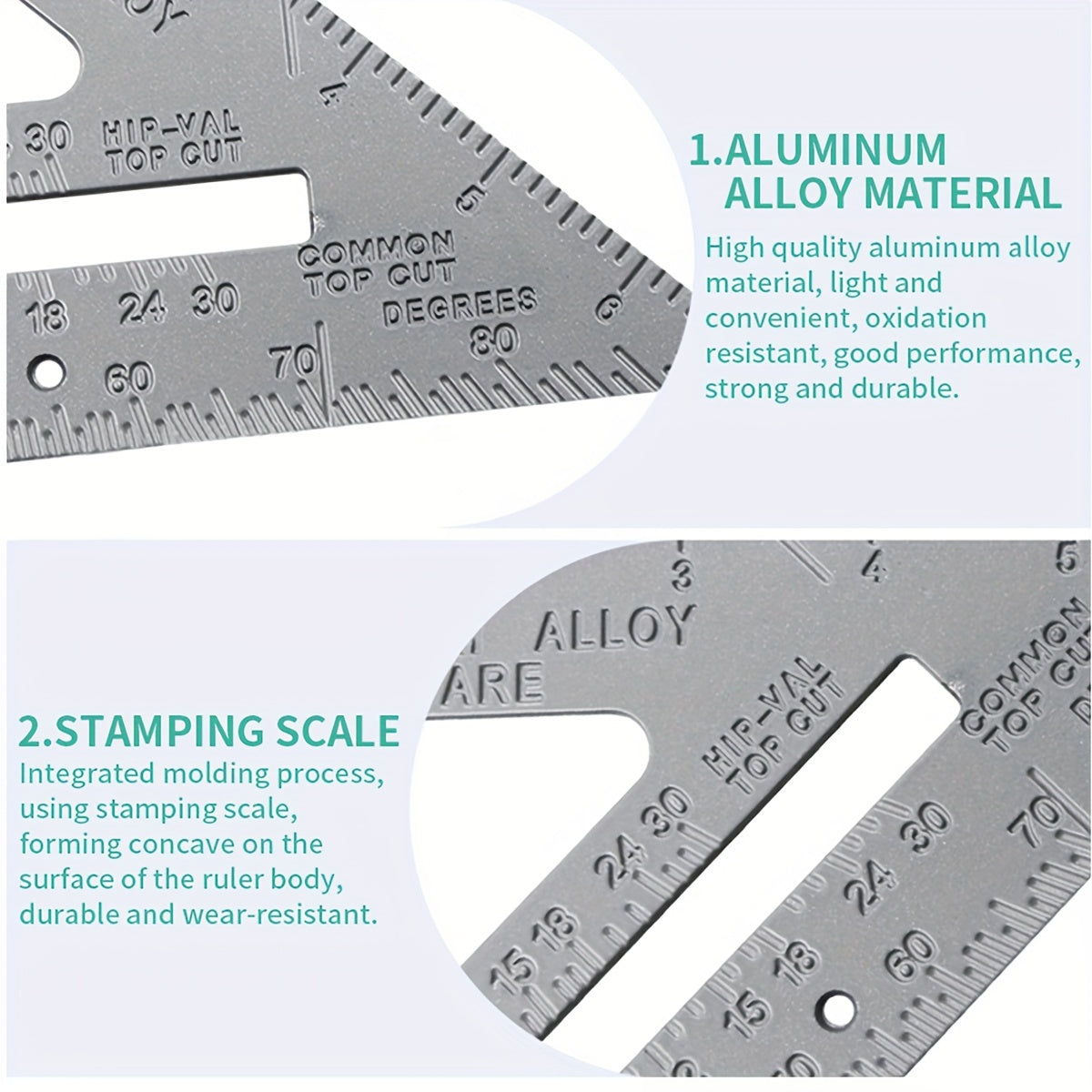 Cast Aluminum Triangle Ruler Angle Ruler Aluminum Alloy Base Ruler