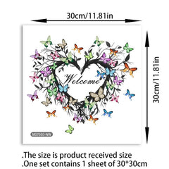 Colorful Wreath Door Decal Entry Sign Sticker