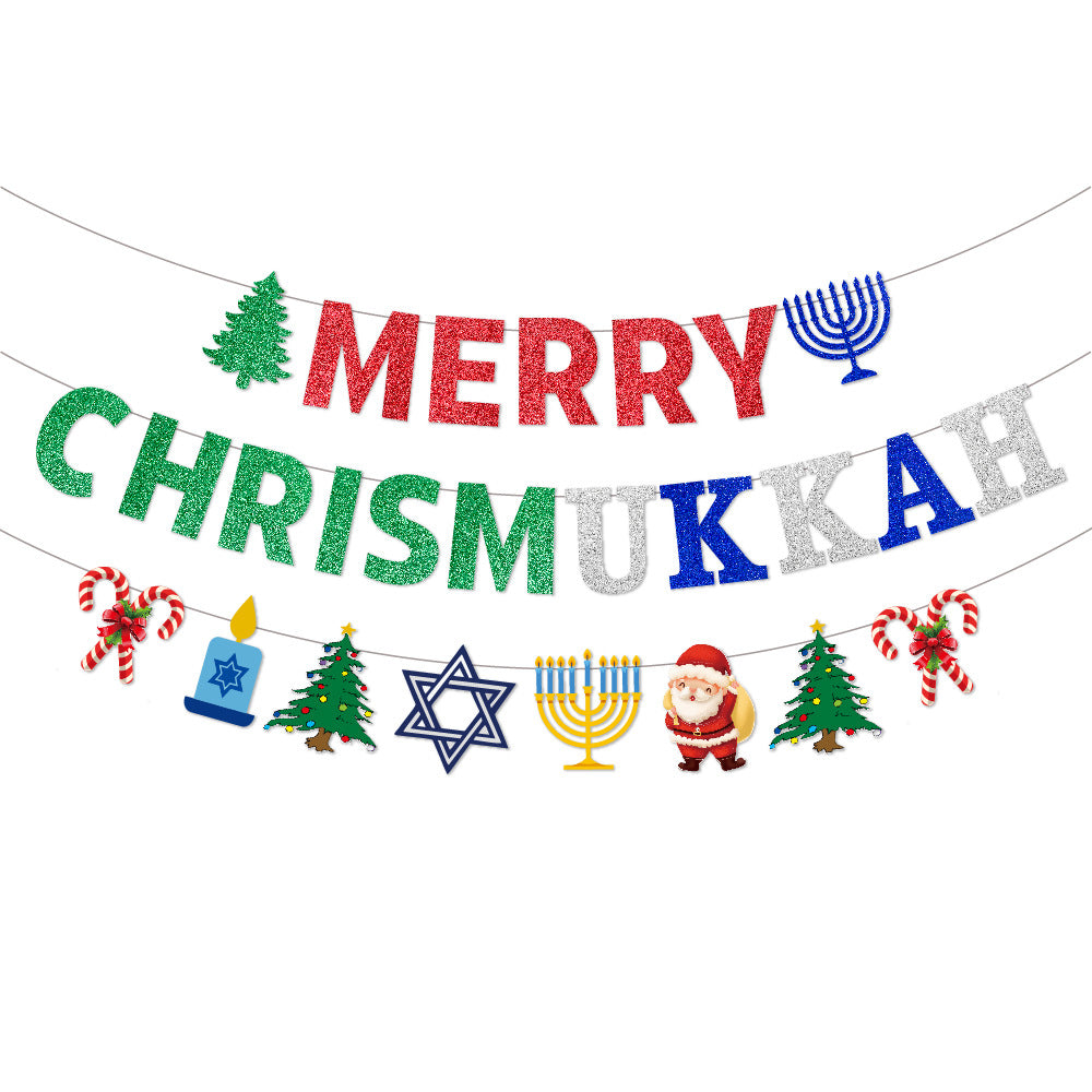1pc Christmas Banner Felt Hanging Decoration