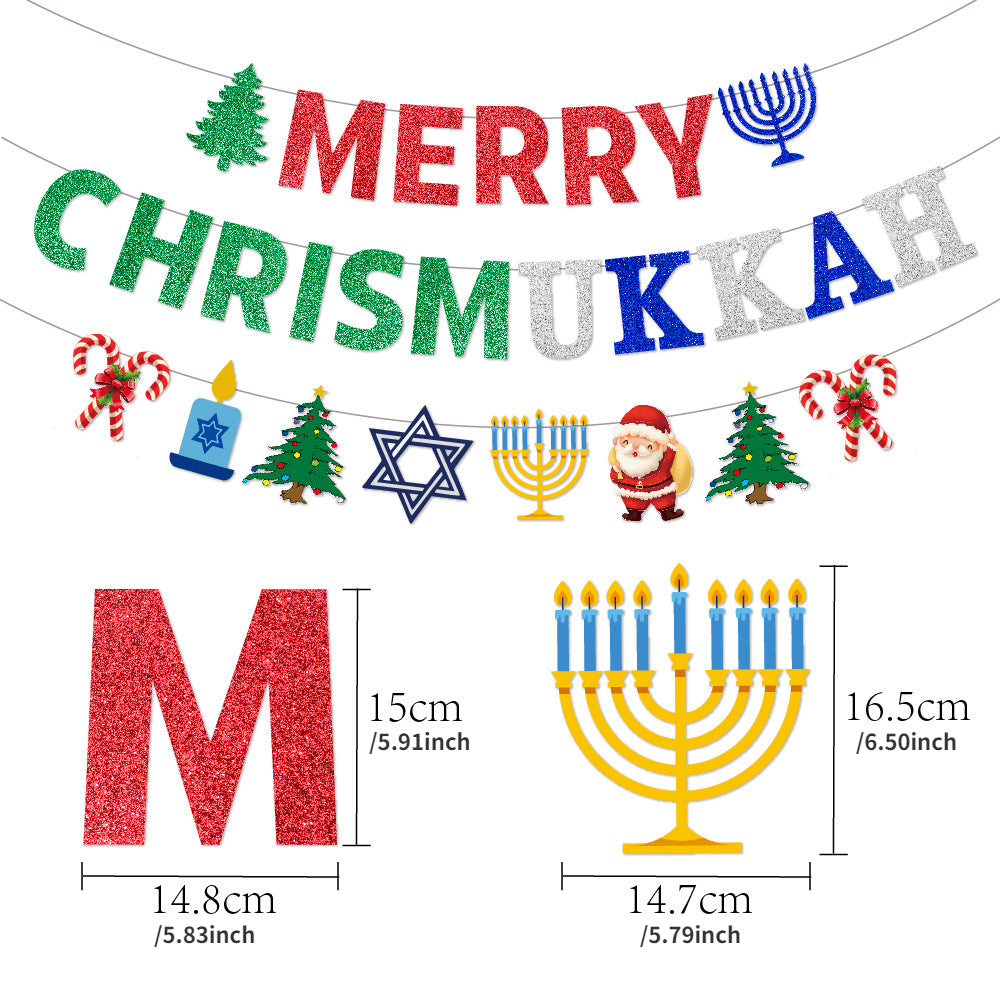 1pc Christmas Banner Felt Hanging Decoration