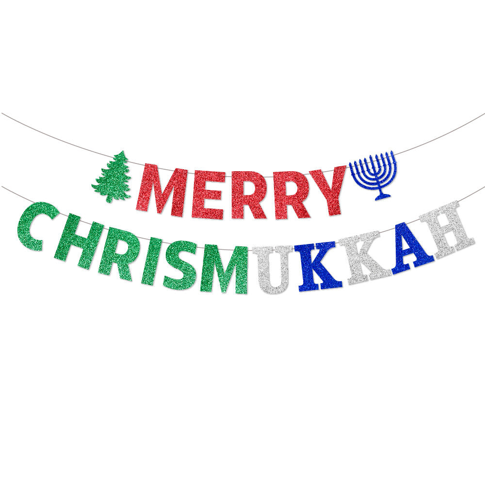 1pc Christmas Banner Felt Hanging Decoration