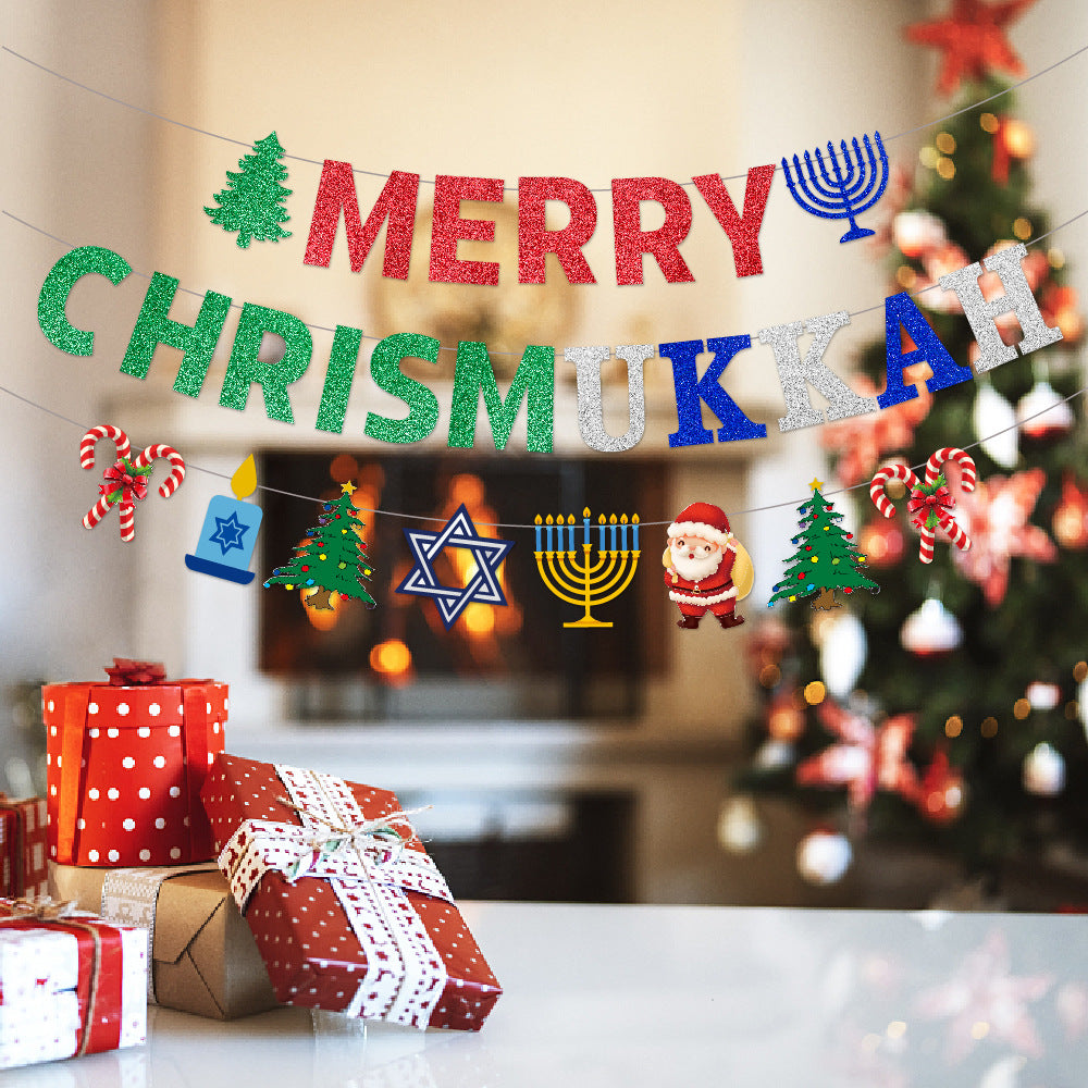 1pc Christmas Banner Felt Hanging Decoration
