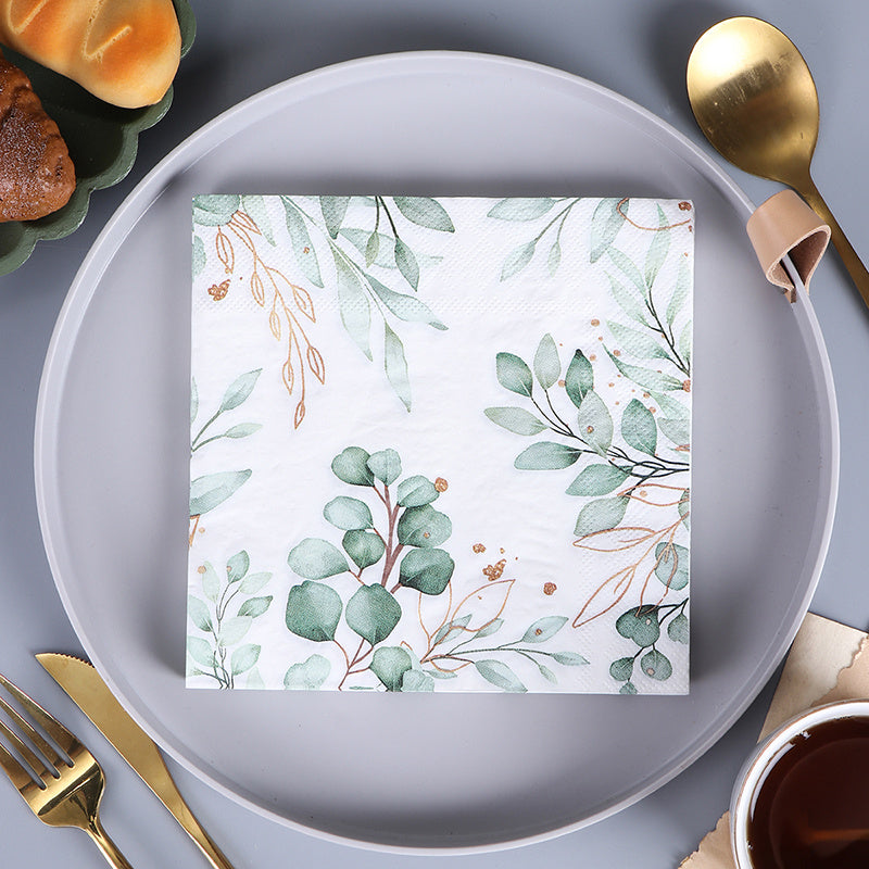 20pcs Plant Style Colorful Tissue Paper Napkins for Parties Festivals