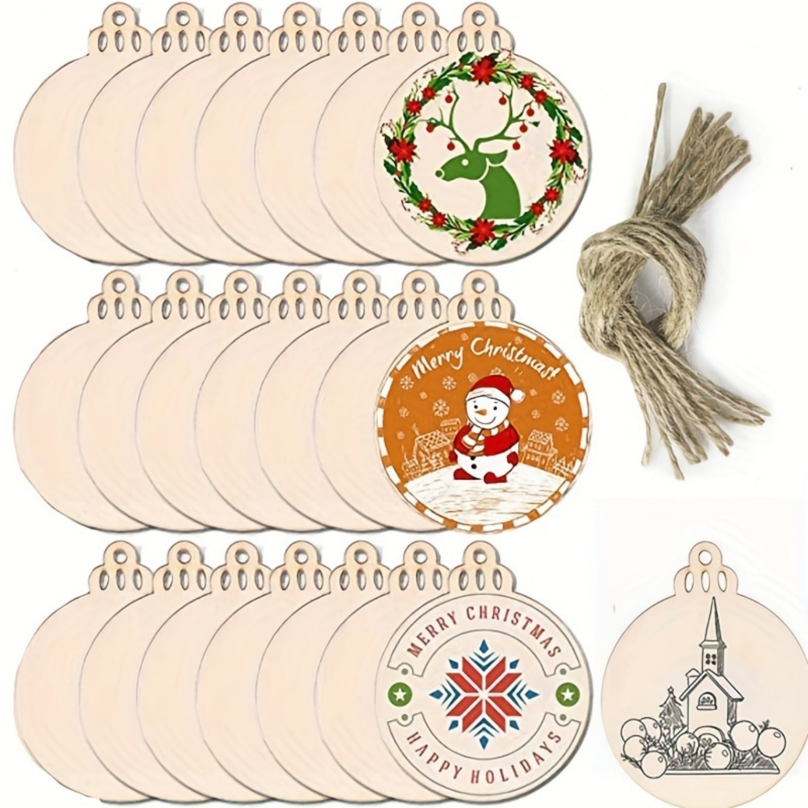 10pcs 20pcs 8 0cm Unfinished Wooden Slices for DIY Crafts