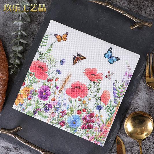 20pcs Spring Butterfly Flower Napkins for Holiday Party Wedding Decor