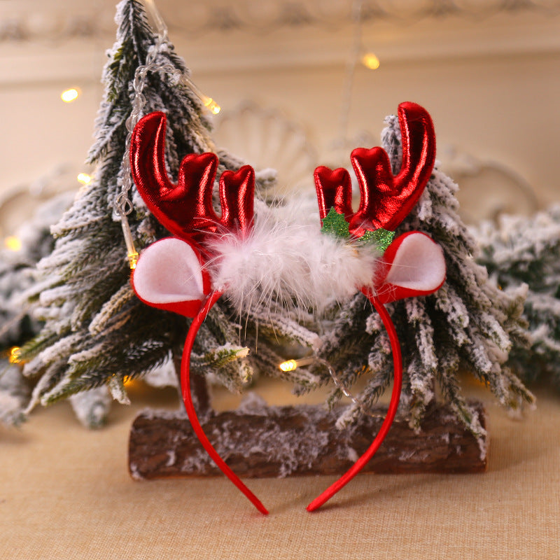 Christmas Deer Horn Bell Headband Hairpin Headpiece for Kids