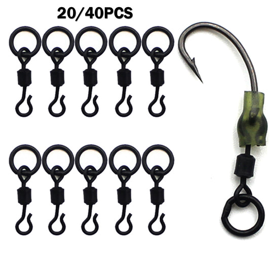 40PCS Carp Fishing Swivels with Solid Ring Quick Change Fishing Hook Swivels