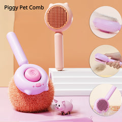 Pig Cat Comb Fur Removal Brush Self Cleaning Pet Cat Accessories