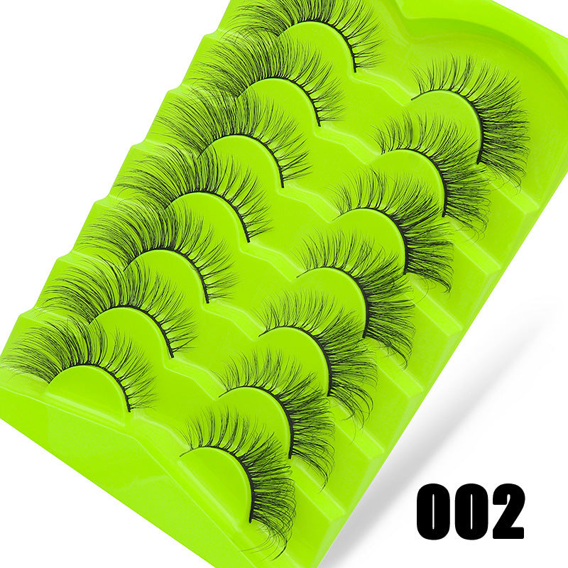 7 Pairs Fairy Style Wispy Cat Eye False Lashes Extension Natural Look