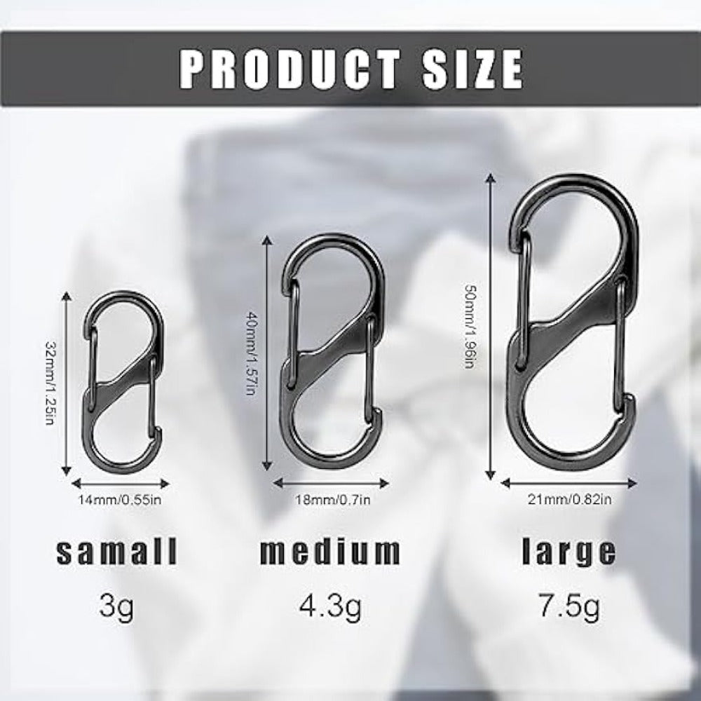 30Pcs Metal Buckle Carabiner S Shaped Backpack Hanging Buckle for Camping Hiking